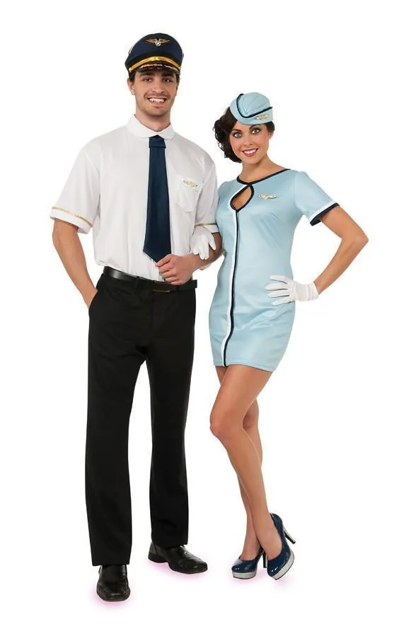 Air Hostess First Class Costume for Adults