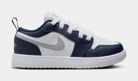 Air Jordan 1 Low ALT Preschool Lifestyle Shoes (White/Midnight Navy/Wolf Grey)