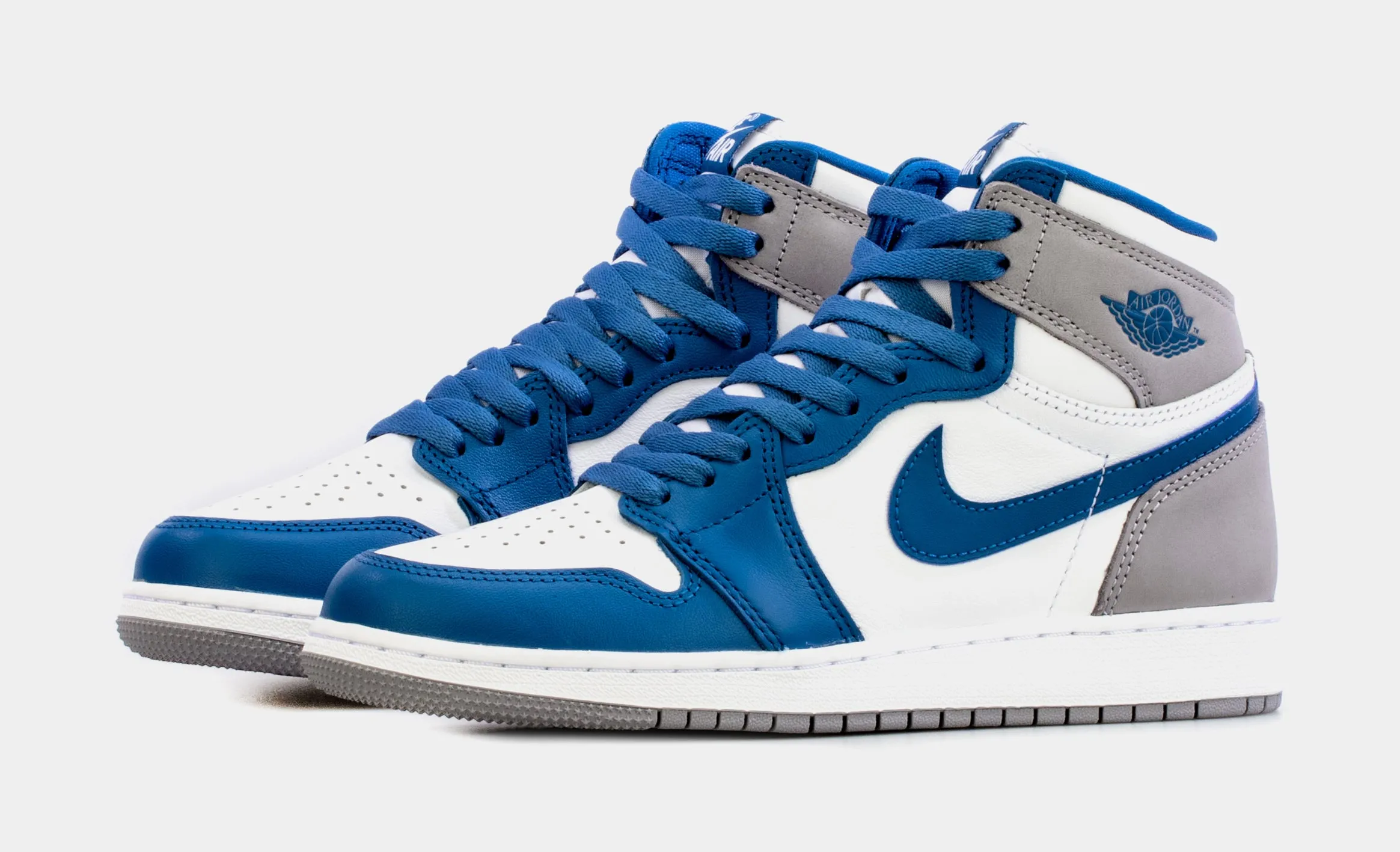 Air Jordan 1 Retro High OG True Blue Grade School Lifestyle Shoes (Blue/White) Free Shipping