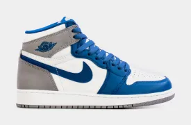 Air Jordan 1 Retro High OG True Blue Grade School Lifestyle Shoes (Blue/White) Free Shipping