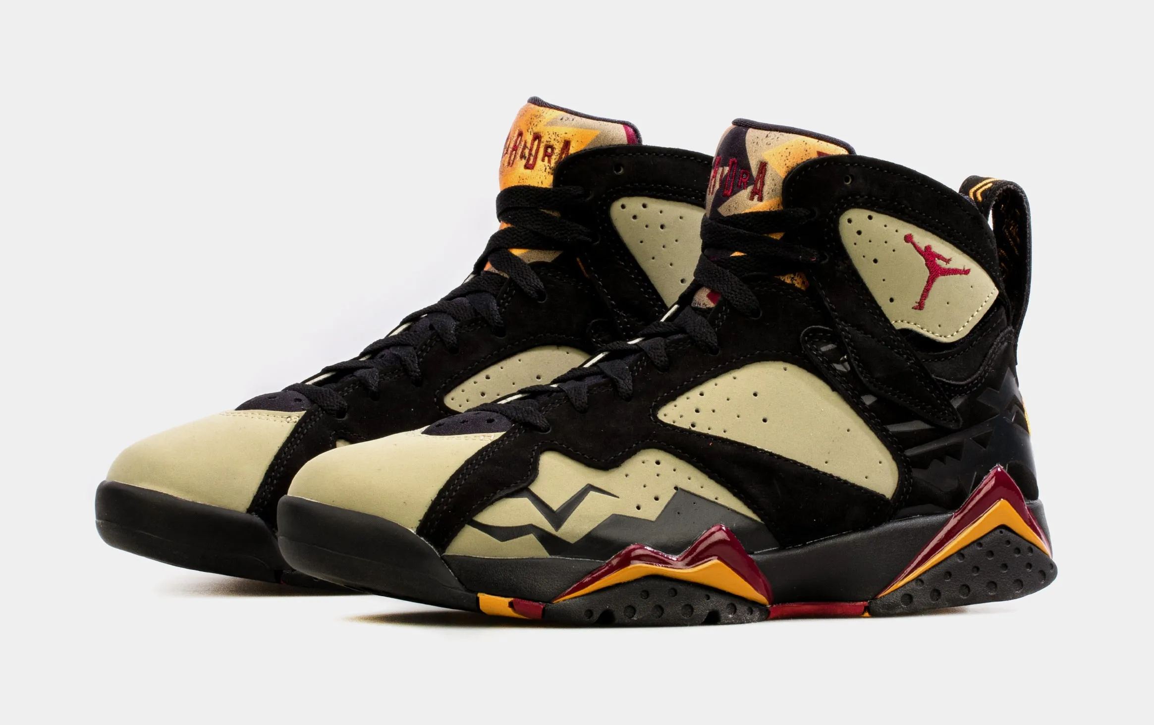 Air Jordan 7 Retro Olive Mens Lifestyle Shoes (Black/Cherrywood Red) Free Shipping