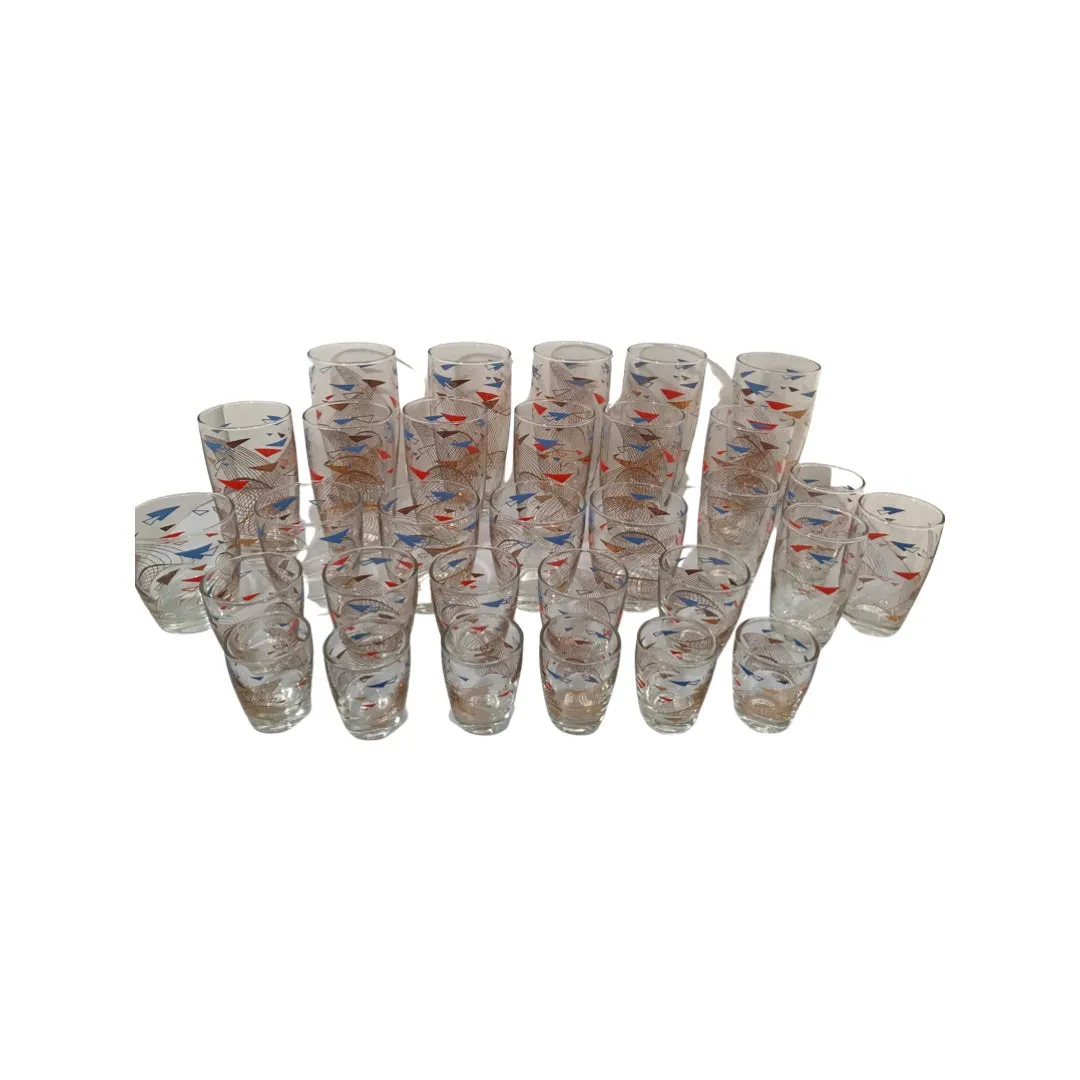 Anchor Hocking Mid-Century Futuristic 31 -Piece Retro Mod Bar Set (Set of 31)