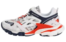 Balenciaga Track 2.0 Chunky Men Sneakers, White/Black/Red