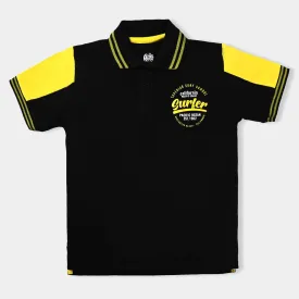 Boys Cotton PK Polo Surfer-Jet Black