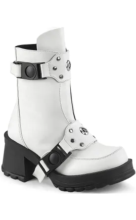 BRATTY-56 White Matte Ankle Boots