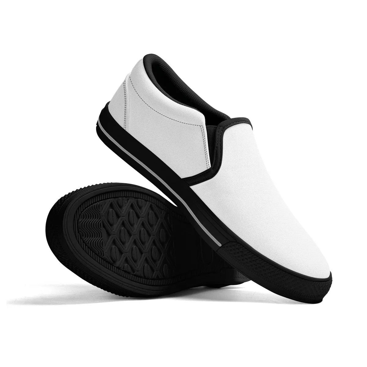 Create Your Own New Style Unisex Slip-on Shoes-Black or White Sole