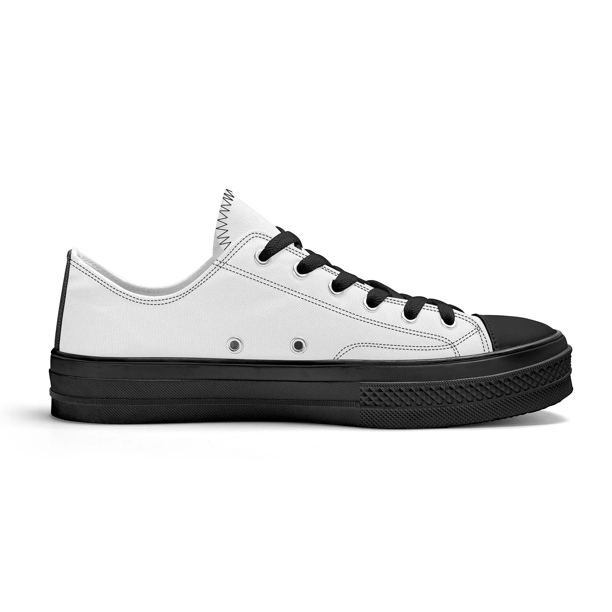 Create Your Own-Unisex Classic Low Top Canvas Shoes - Black