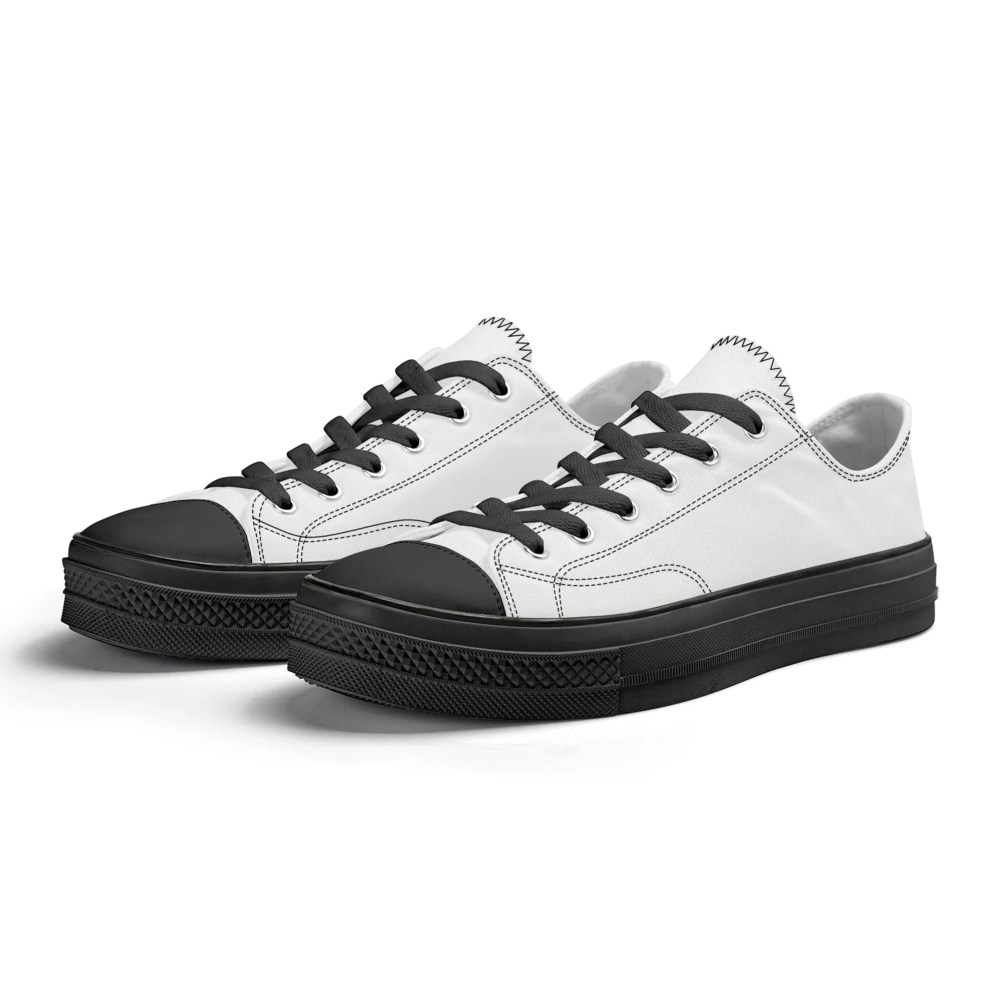 Create Your Own-Unisex Classic Low Top Canvas Shoes - Black