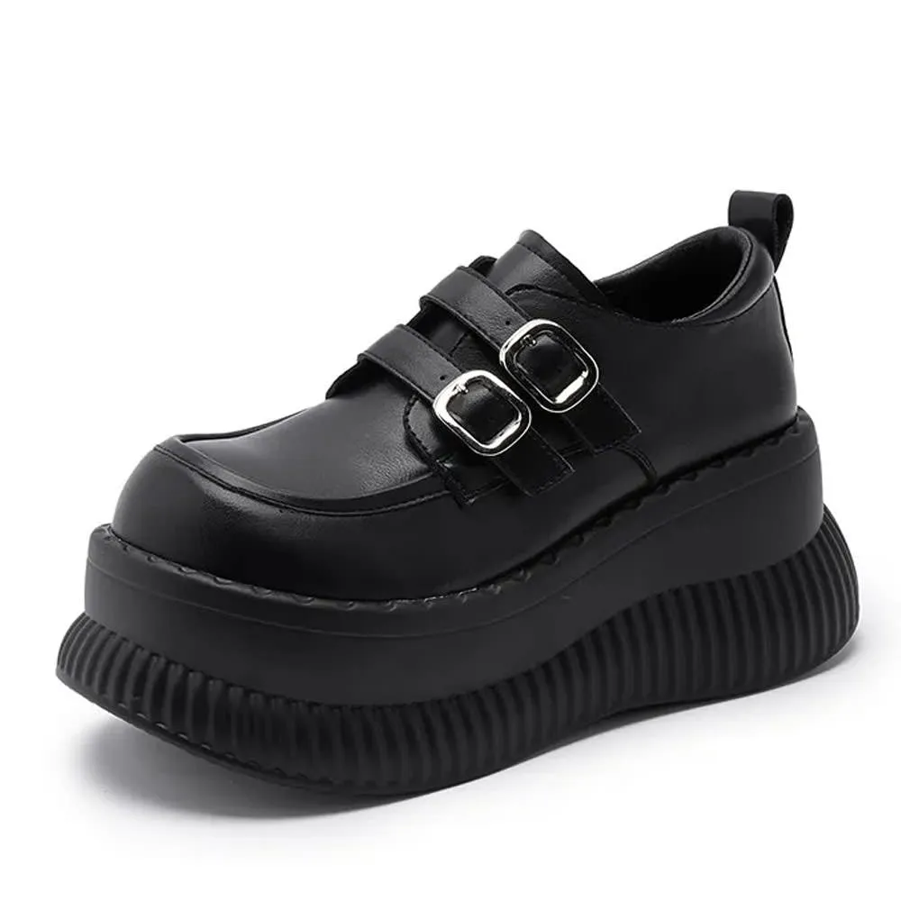 Double Buckle Space Platform Shoes