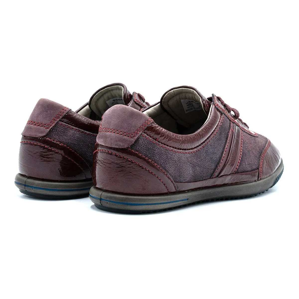 Ecco Low-Top Sneakers Leather Burgundy Colour For Men