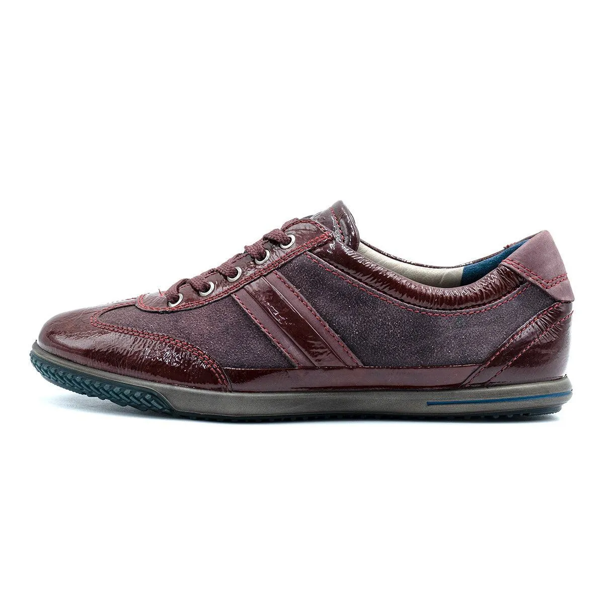 Ecco Low-Top Sneakers Leather Burgundy Colour For Men