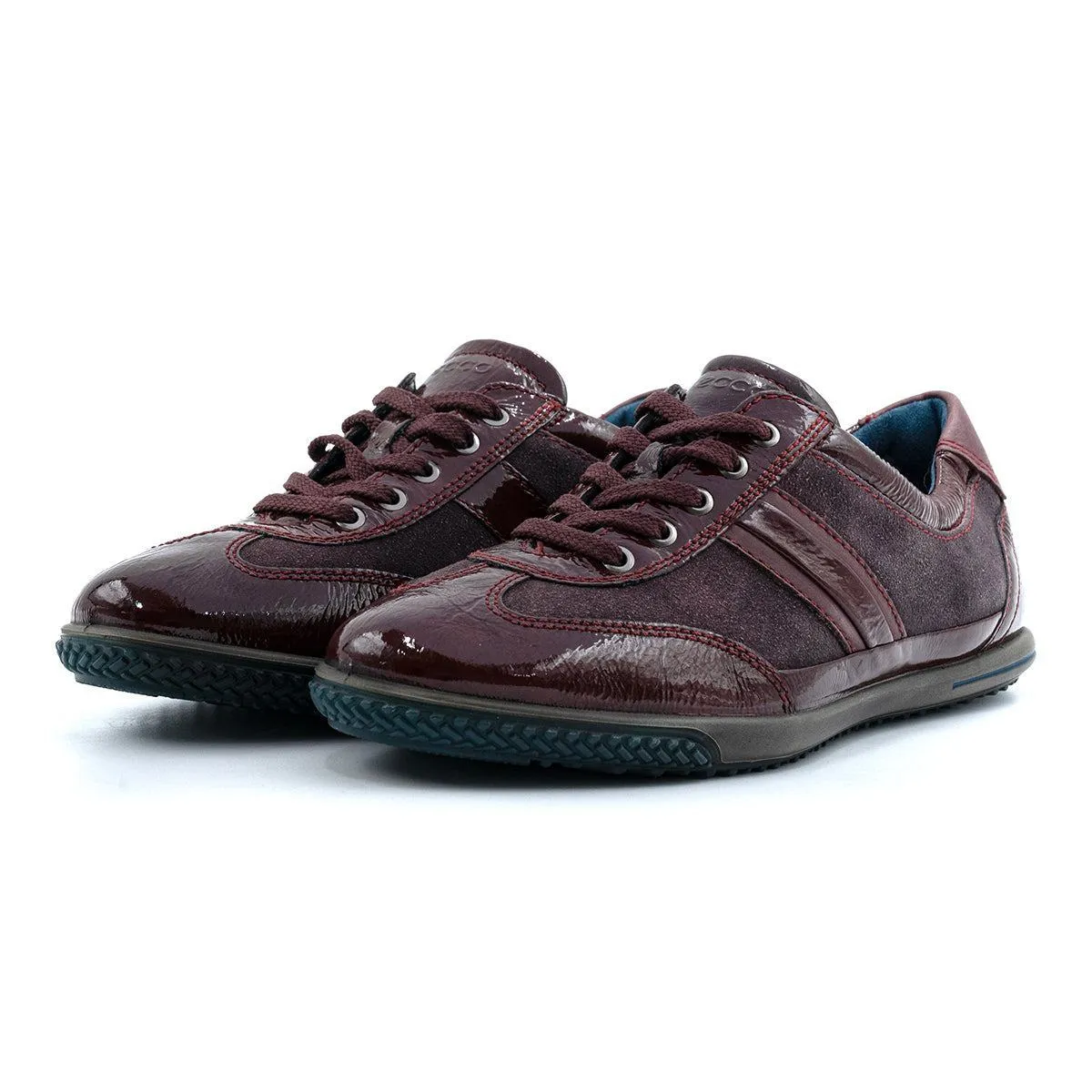 Ecco Low-Top Sneakers Leather Burgundy Colour For Men