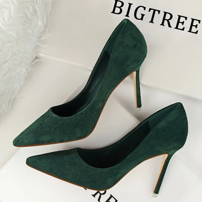 Graduation Gift Shoes Woman Pumps Suede Women Shoes Pumps Stiletto High Heels Fashion Office Shoes Female Heeled Shoes Plus Size 42 43