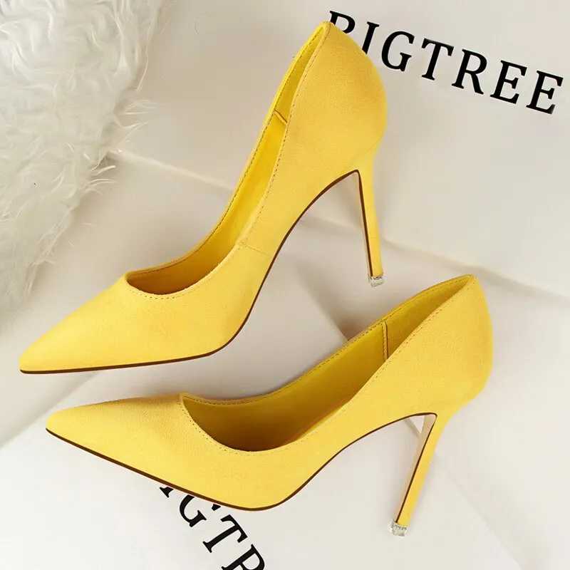 Graduation Gift Shoes Woman Pumps Suede Women Shoes Pumps Stiletto High Heels Fashion Office Shoes Female Heeled Shoes Plus Size 42 43