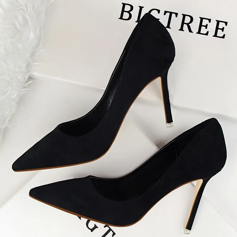 Graduation Gift Shoes Woman Pumps Suede Women Shoes Pumps Stiletto High Heels Fashion Office Shoes Female Heeled Shoes Plus Size 42 43