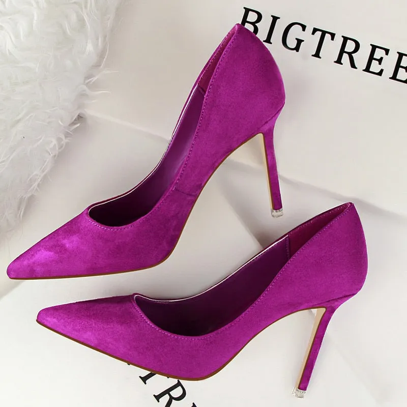 Graduation Gift Shoes Woman Pumps Suede Women Shoes Pumps Stiletto High Heels Fashion Office Shoes Female Heeled Shoes Plus Size 42 43