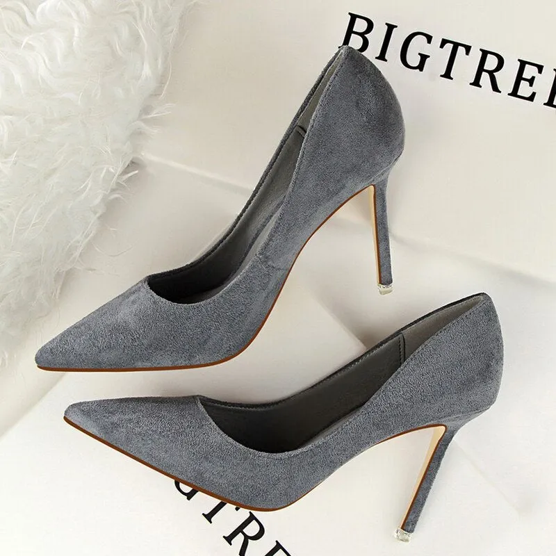 Graduation Gift Shoes Woman Pumps Suede Women Shoes Pumps Stiletto High Heels Fashion Office Shoes Female Heeled Shoes Plus Size 42 43