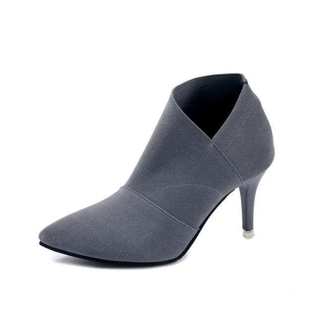 Hot Sale Pointed Toe High Heels Women  Basic Shoes Autumn And Winter Casual Fitted Female Single Fashion Outwear Shoe