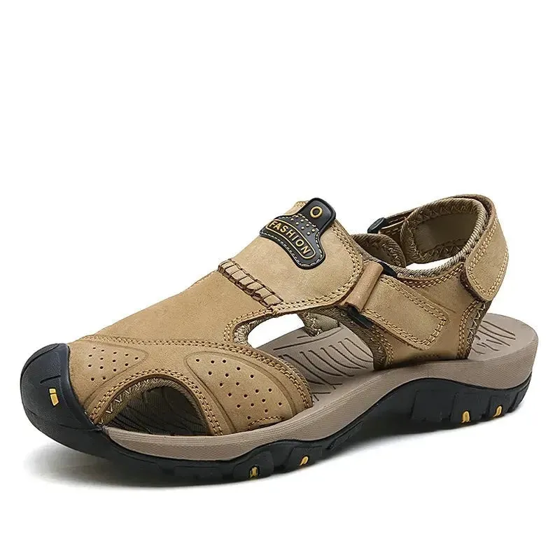 Male Shoes Genuine Leather Men Sandals Summer Men Shoes Beach Sandals Man Fashion Outdoor Casual Sneakers Size 48 v2