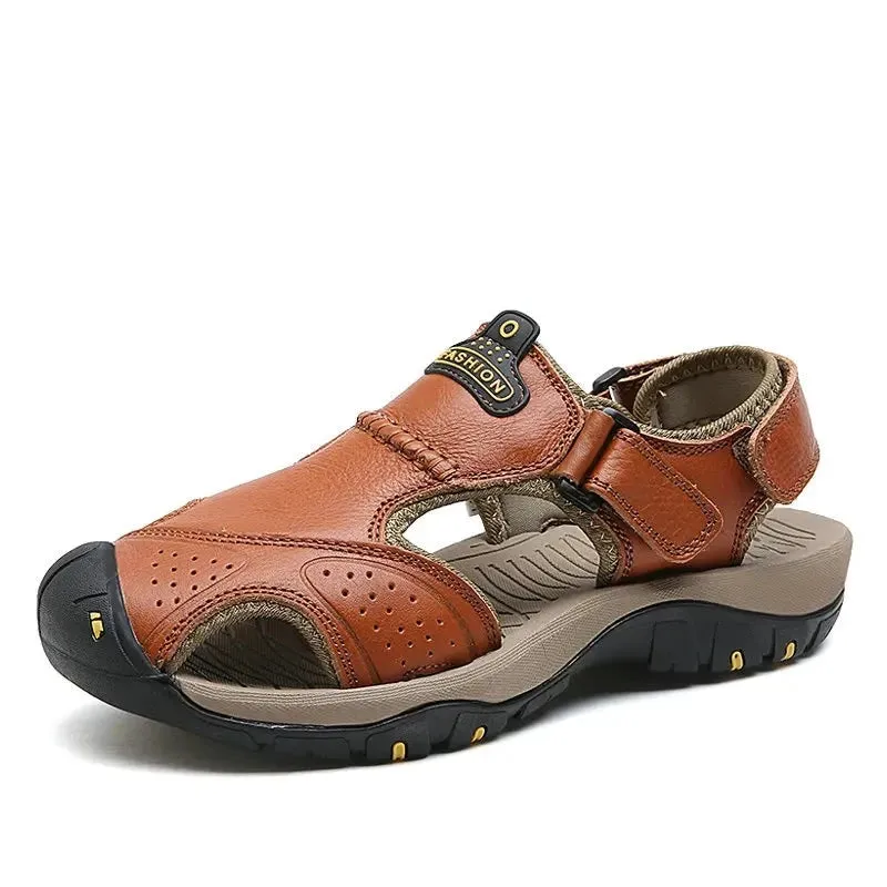 Male Shoes Genuine Leather Men Sandals Summer Men Shoes Beach Sandals Man Fashion Outdoor Casual Sneakers Size 48 v2