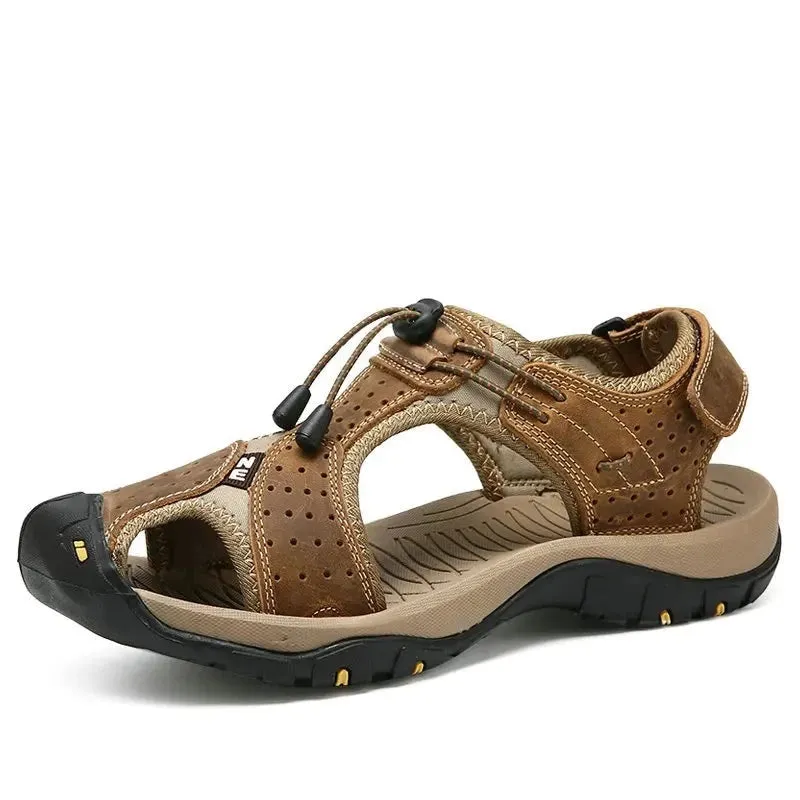 Male Shoes Genuine Leather Men Sandals Summer Men Shoes Beach Sandals Man Fashion Outdoor Casual Sneakers Size 48 v2