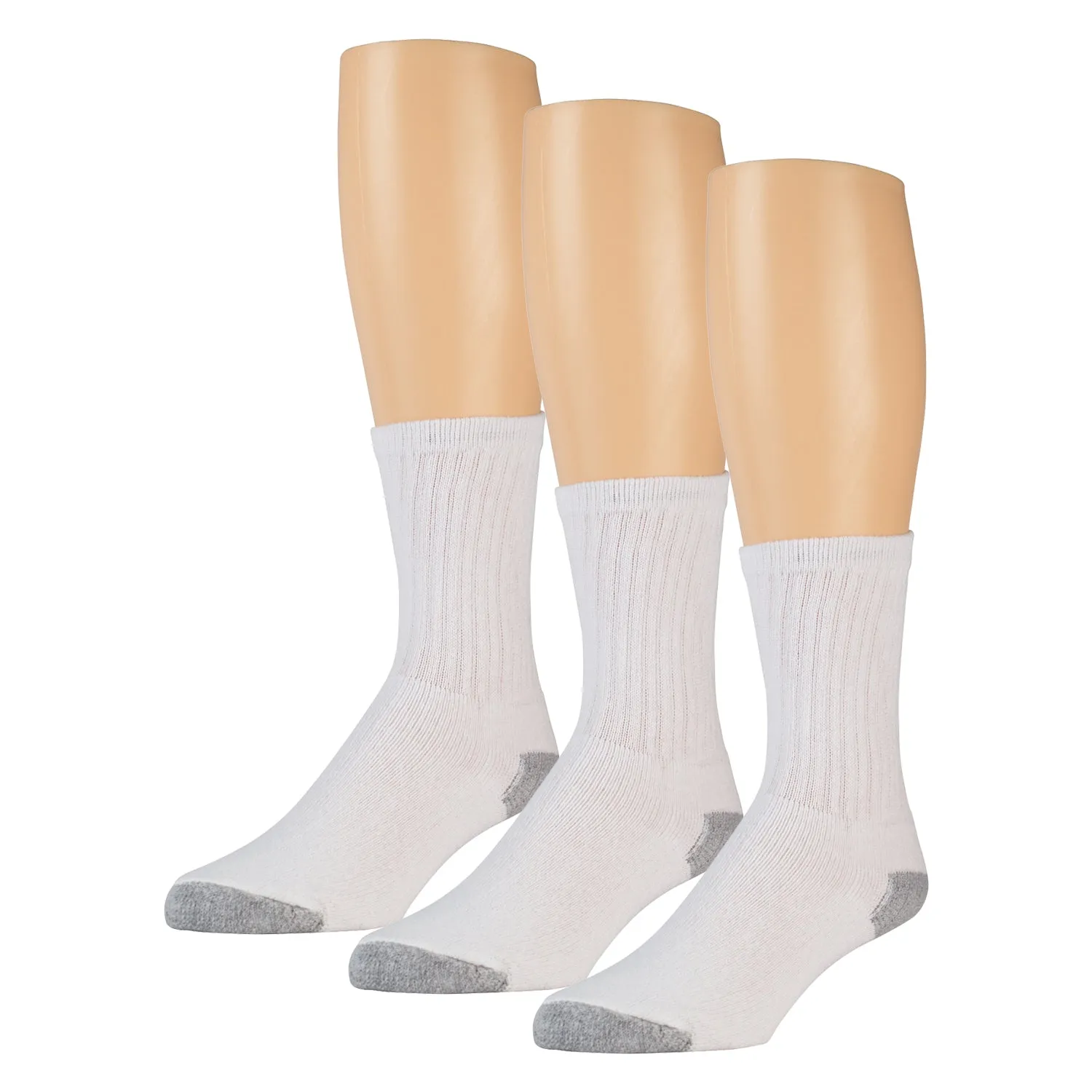 Men's Cotton Athletic Crew Sports Socks, Size 10-13