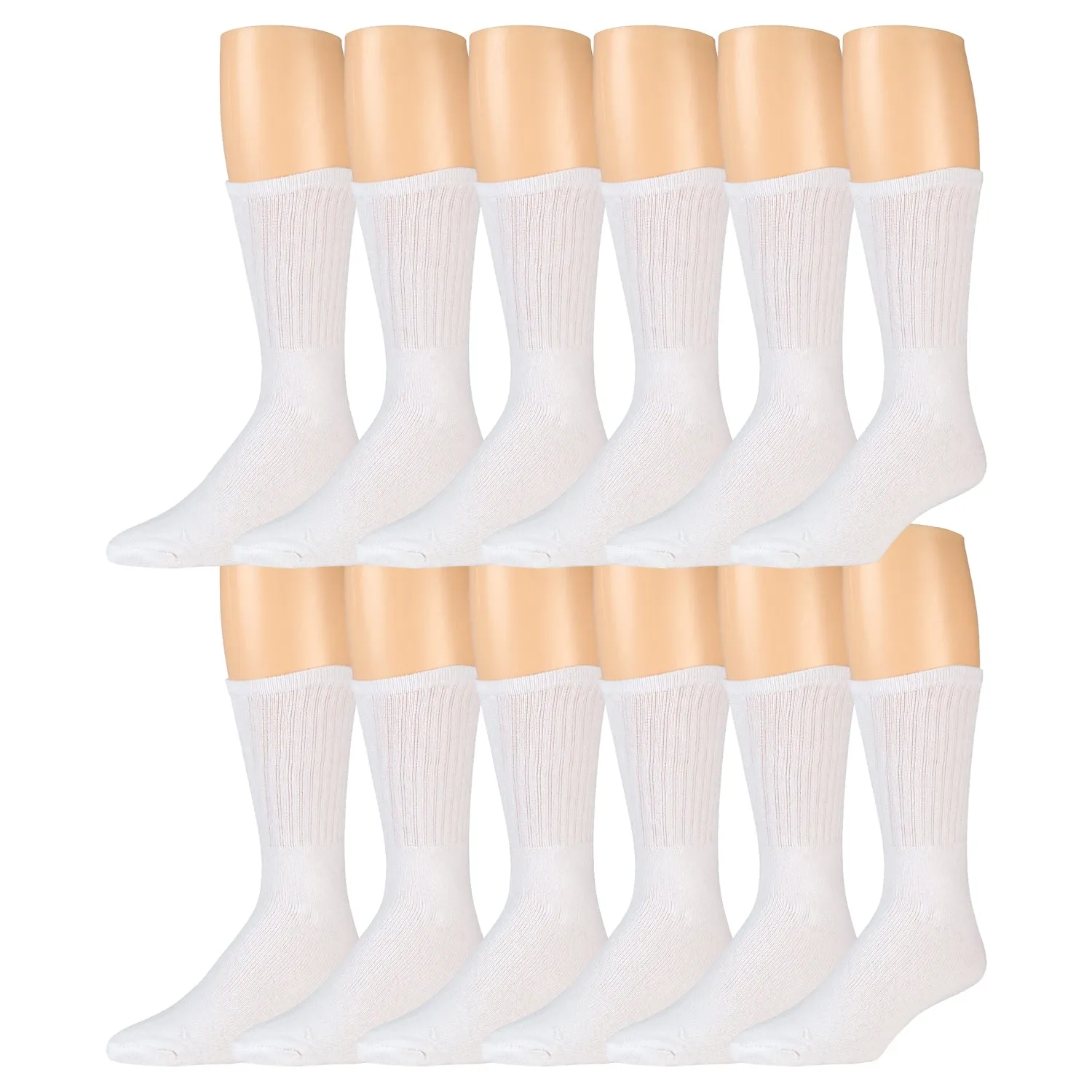 Men's Cotton Athletic Crew Sports Socks, Size 10-13