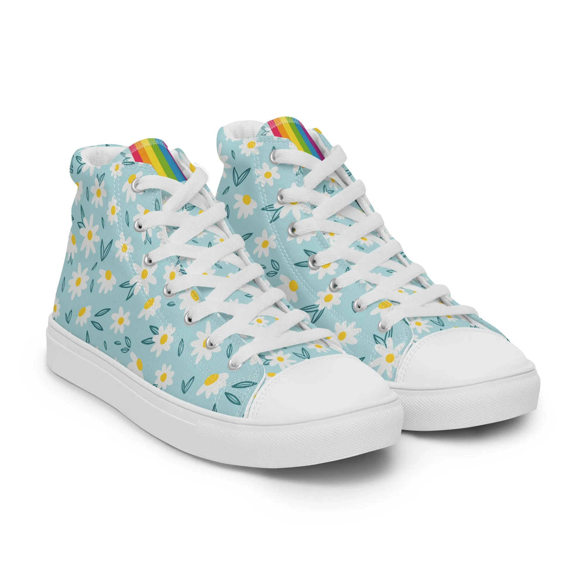 Rainbow Daisy High Top Trainers (female sizes)