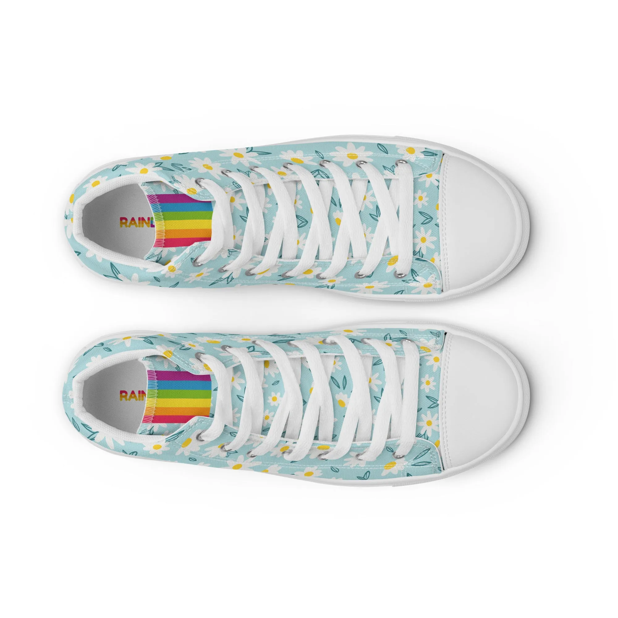 Rainbow Daisy High Top Trainers (female sizes)