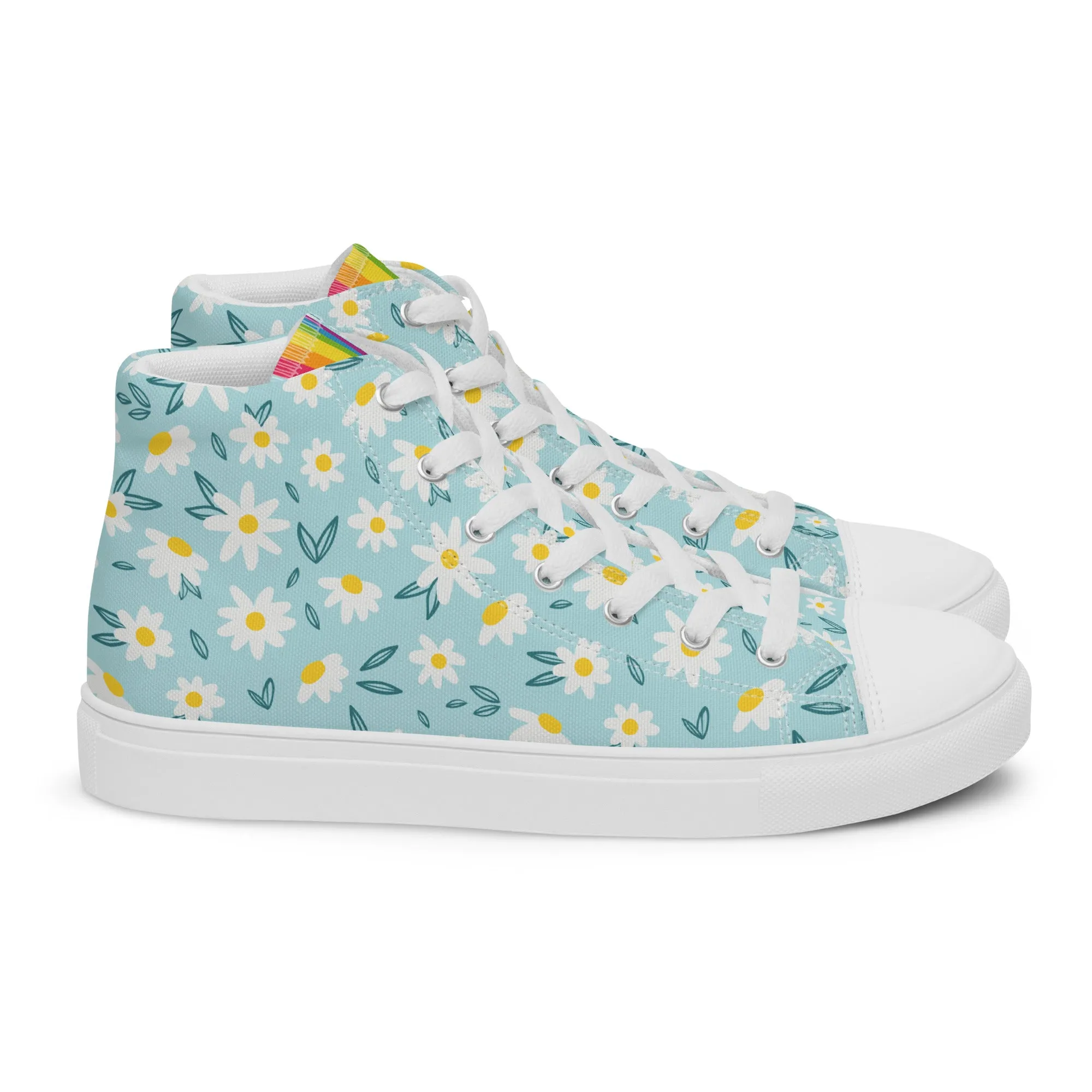 Rainbow Daisy High Top Trainers (female sizes)