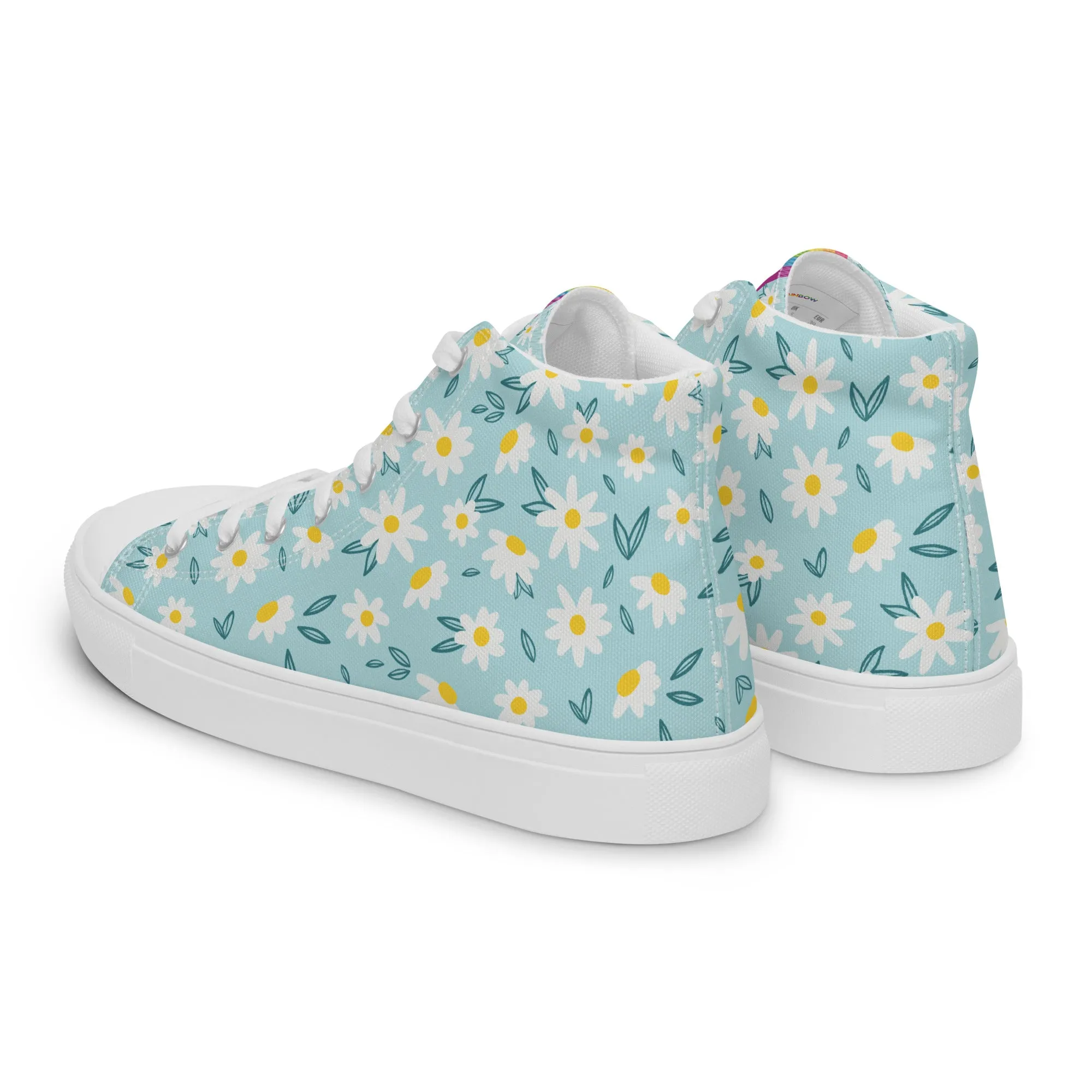 Rainbow Daisy High Top Trainers (female sizes)