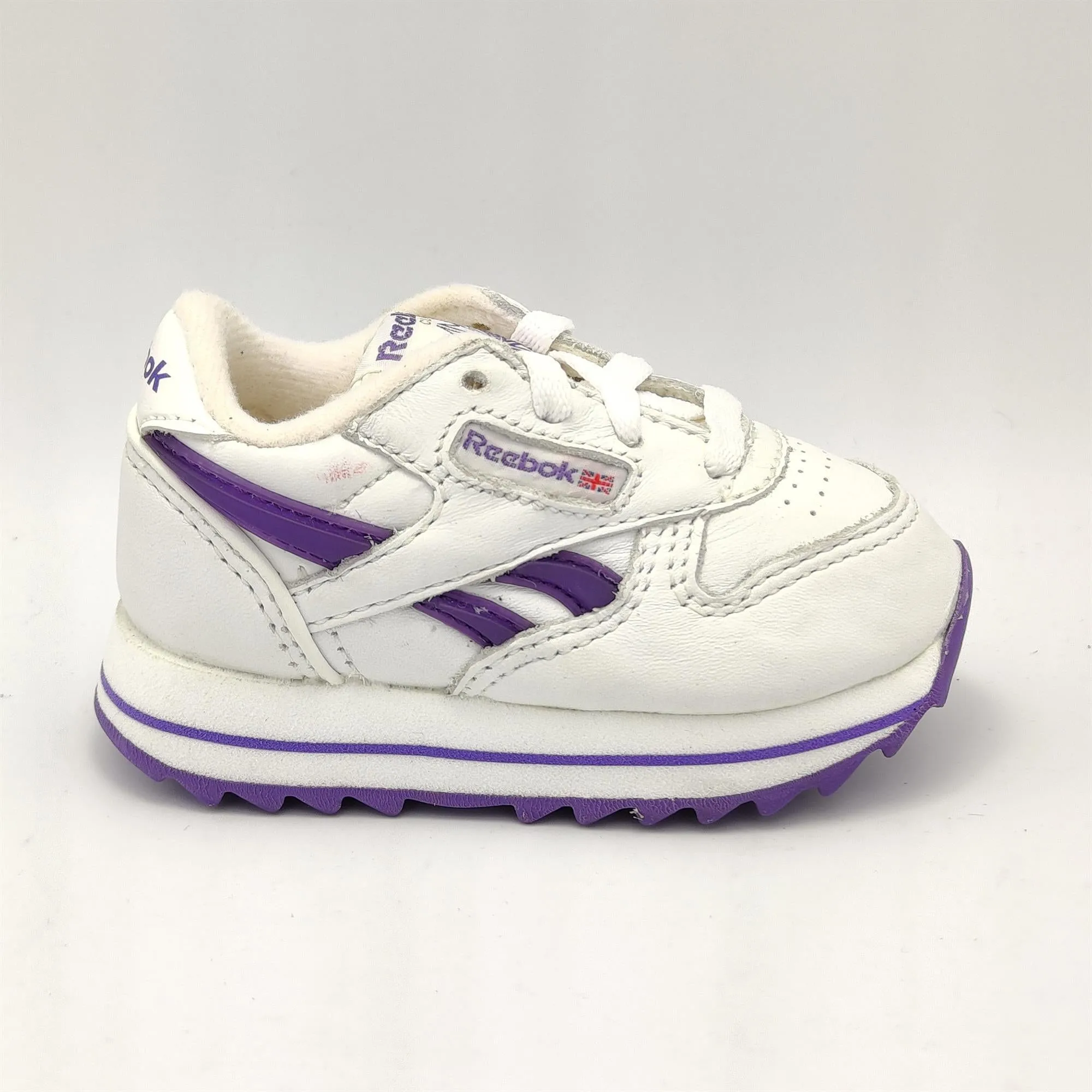 Reebok Infant Classic Leather Tutti Frutti Retro Trainers - White/Purple - UK K3.5