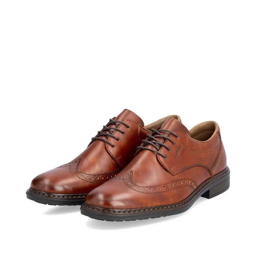 Rieker Men's Dustin 20 Wingtip Lace Shoe in Peanut Brown