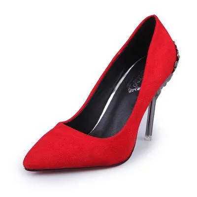 Sexy High Heels Shoes Woman Pumps Red Gold Silver High Heels Shoes Woman Ladies Wedding Party Shoes 2018 Fretwork