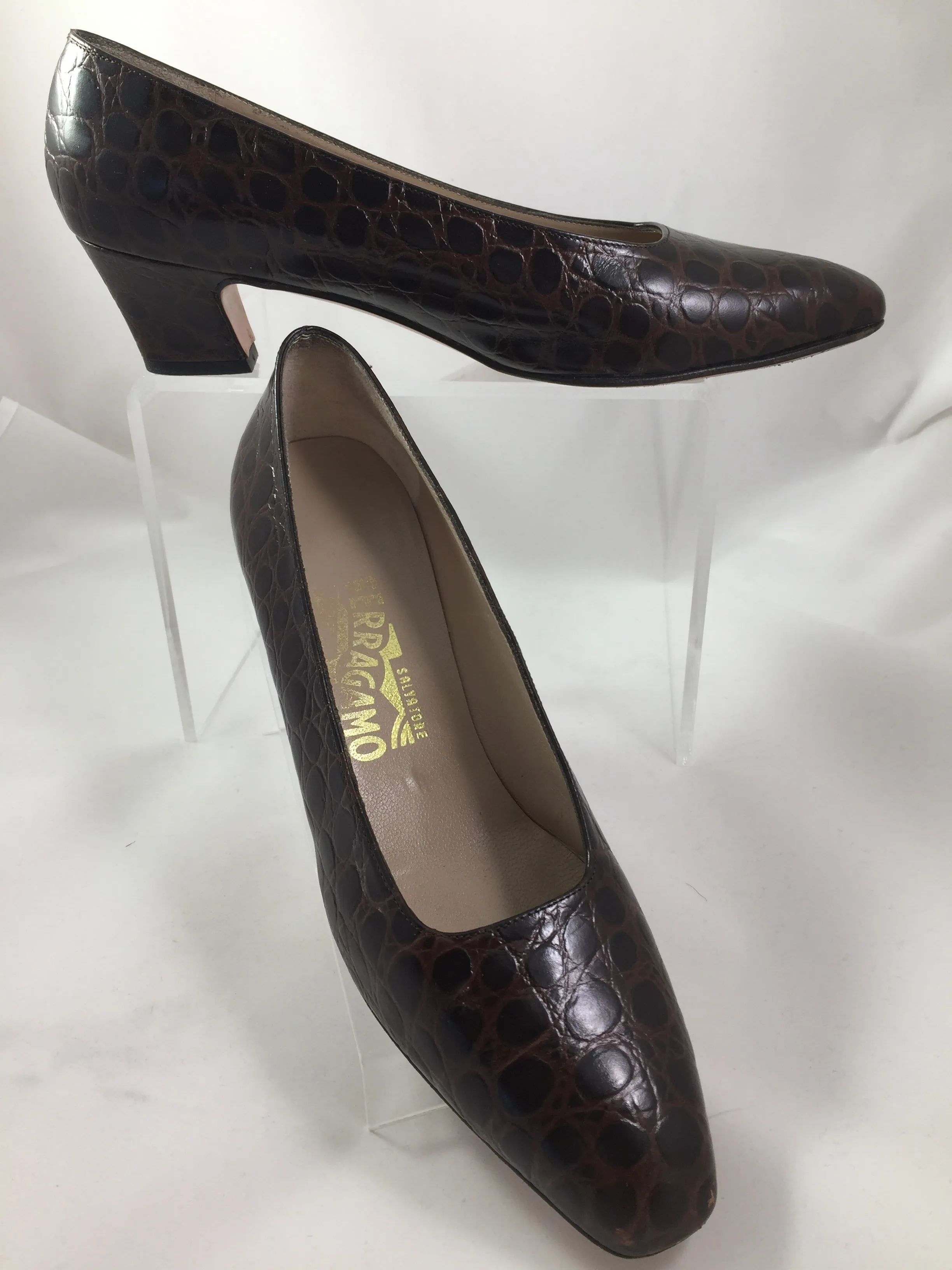 Shoes Ferragamo Women’s Brown Heels 8 1/2 AA