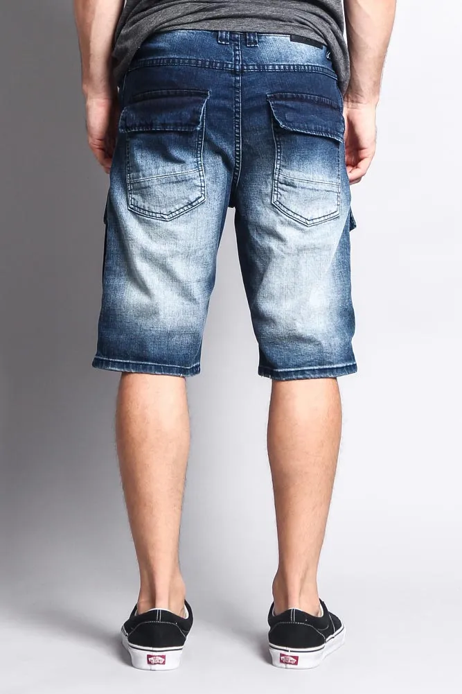 Special Wash Front Cargo Pocket Denim Shorts