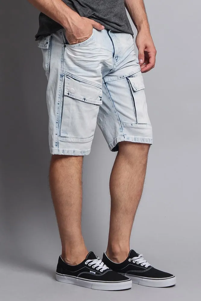 Special Wash Front Cargo Pocket Denim Shorts