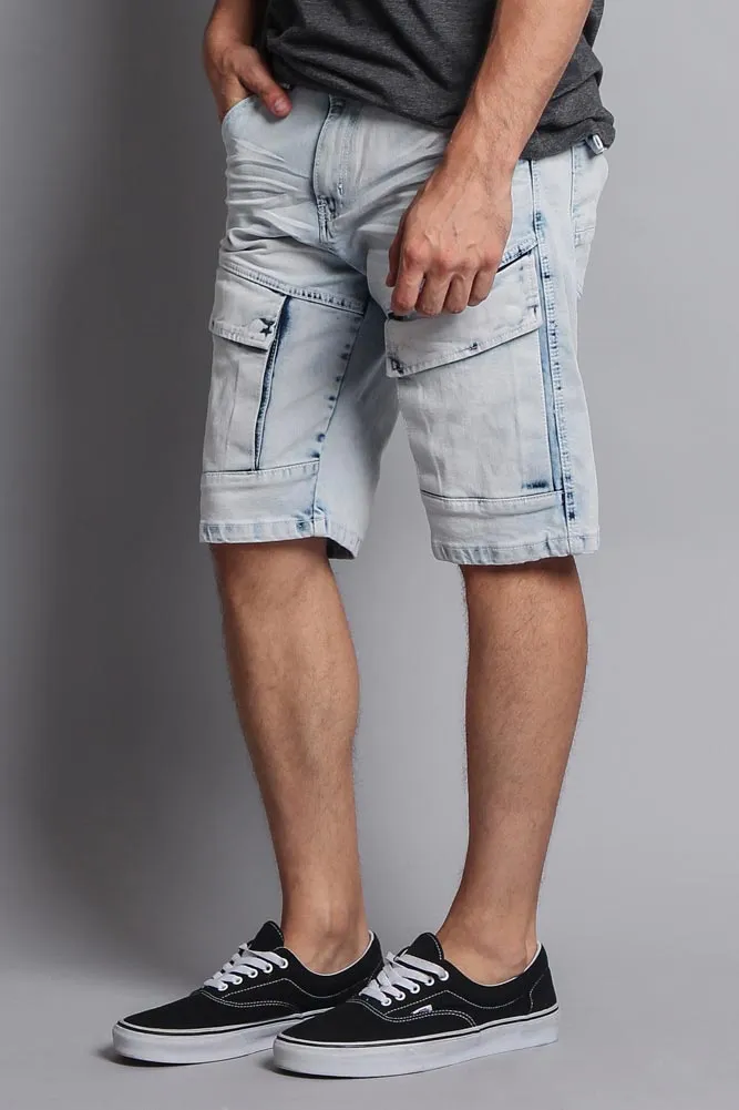 Special Wash Front Cargo Pocket Denim Shorts