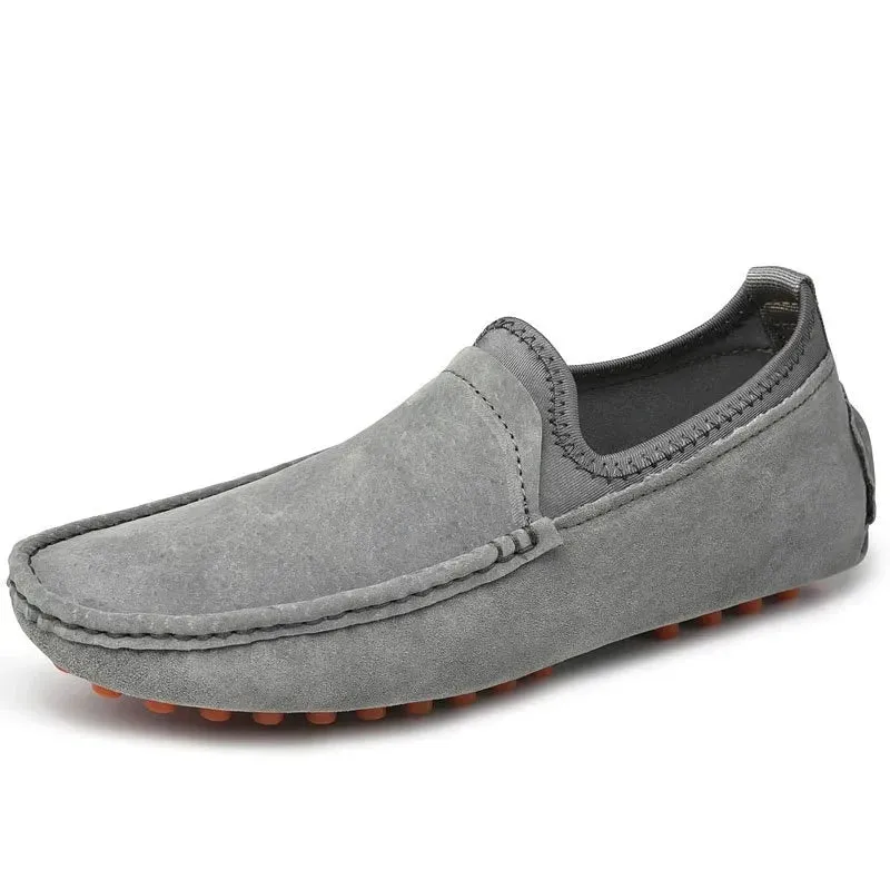 Summer Men Loafers Genuine Leather Casual Shoes Fashion Slip On Driving Shoes Breathable Moccasins Plus Size 38~49