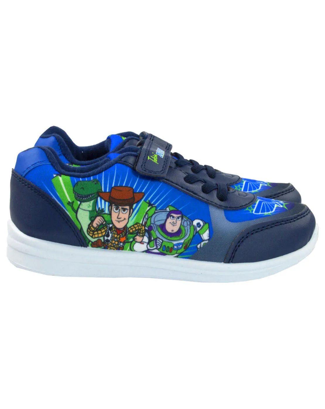 Toy Story Buzz Woody Rex Disney Boys Blue Trainers Kids Sports Shoe