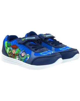 Toy Story Buzz Woody Rex Disney Boys Blue Trainers Kids Sports Shoe