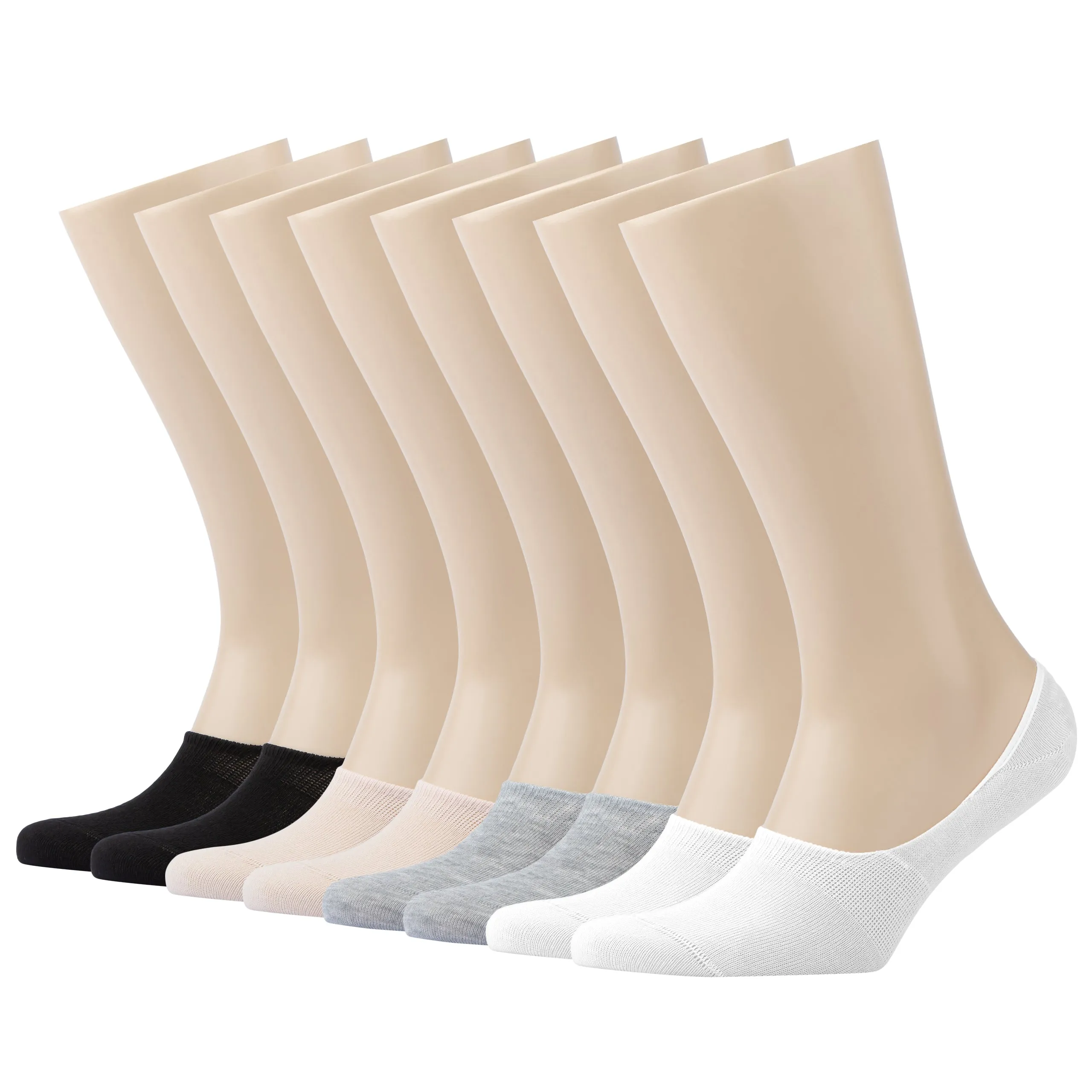 Women Bamboo No Show Socks Ultra Low-Cut, No-Show Length 8-Pack