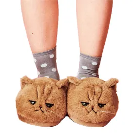 Women Kitten Soft  Plush Bedroom Slippers